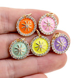 Colorful Enamel Zircon Sun Necklace Pendant for Women