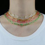 Neon Enamel Colorful Women Choker Necklace