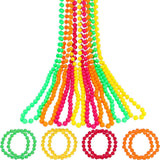 Neon Beaded Necklace and Bracelet Set for Parties