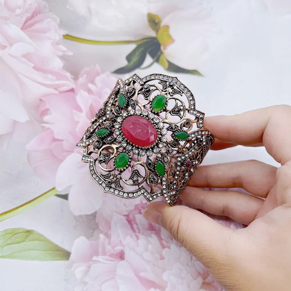 Neovisson Big Size Resin Cuff Bracelet Antique Jewelry