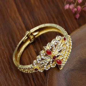 Neovisson Morocco Bangle Cuff Bracelet Rhinestone Wedding Jewelry