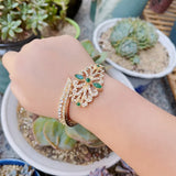 Neovisson Morocco Bangle Cuff Bracelet Rhinestone Wedding Jewelry