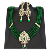 Neovisson High Natural Stone Beaded Necklace Drop Earring Set
