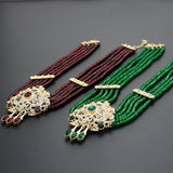Neovisson High Natural Stone Beaded Necklace Drop Earring Set