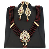Neovisson High Natural Stone Beaded Necklace Drop Earring Set