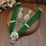 Neovisson High Natural Stone Beaded Necklace Drop Earring Set