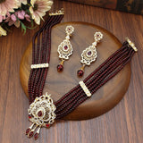 Neovisson High Natural Stone Beaded Necklace Drop Earring Set