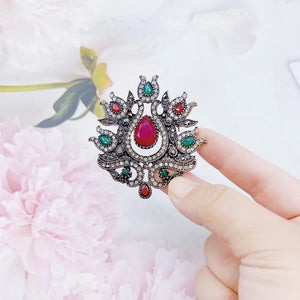 Neovisson Luxuriant Women Tulips Brooch Pin Antique Flower Resin Jewelry