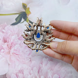 Neovisson Luxuriant Women Tulips Brooch Pin Antique Flower Resin Jewelry