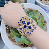 Neovisson Rhinestone Bangle Arabic Cuff Bracelet for Women