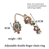 Neovisson Double Finger Ring Indian Flower Bohemia Women Present