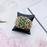 Neovisson Resin Flower Bangle Rhinestone Cuff Bracelet
