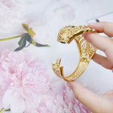Neovisson Resin Flower Bangle Rhinestone Cuff Bracelet