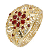 Neovisson Resin Flower Bangle Rhinestone Cuff Bracelet