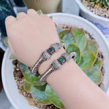 Neovisson Aristocratic Women High Cuff Bracelets Indian Crystal Flower Bangle