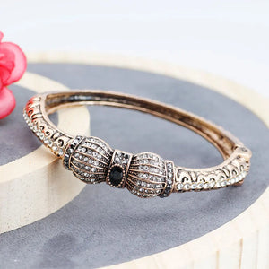 Neovisson Aristocratic Women High Cuff Bracelets Indian Crystal Flower Bangle