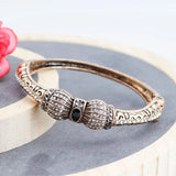 Neovisson Aristocratic Women High Cuff Bracelets Indian Crystal Flower Bangle