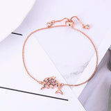 Colorful Zirconia Dolphin Charm Bracelet Adjustable Gift