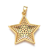 Colorful CZ Star Pendant Necklace for Women