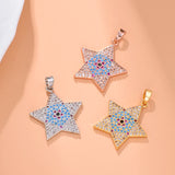 Colorful CZ Star Pendant Necklace for Women