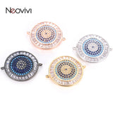 Greek Round Beads for DIY Jewelry Pave Zircon Evil EYE Charms