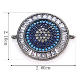 Greek Round Beads for DIY Jewelry Pave Zircon Evil EYE Charms