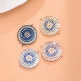 Greek Round Beads for DIY Jewelry Pave Zircon Evil EYE Charms