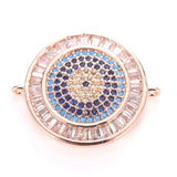 Greek Round Beads for DIY Jewelry Pave Zircon Evil EYE Charms