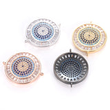 Greek Round Beads for DIY Jewelry Pave Zircon Evil EYE Charms