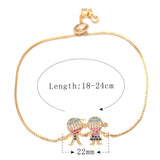 Colorful CZ Boy-Girl Charm Bracelets Set for Couples