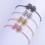 Colorful CZ Boy-Girl Charm Bracelets Set for Couples