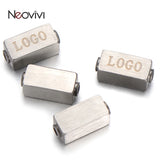 Stainless Steel Beads Laser Engrave Logo Name Bead for Jewelry