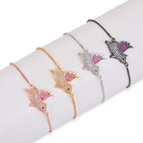Kids Copper Link Chain Flying Pig Charm Bracelet