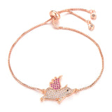 Kids Copper Link Chain Flying Pig Charm Bracelet