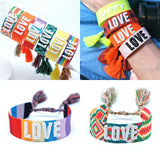 Nepal Fabric Bracelet LOVE Embroidery Wrap Friendship Gift