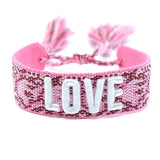Nepal Fabric Bracelet LOVE Embroidery Wrap Friendship Gift