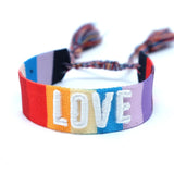 Nepal Fabric Bracelet LOVE Embroidery Wrap Friendship Gift