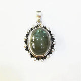 925 Silver Jewelry Inlaid Labradorite Vintage Charms T9039