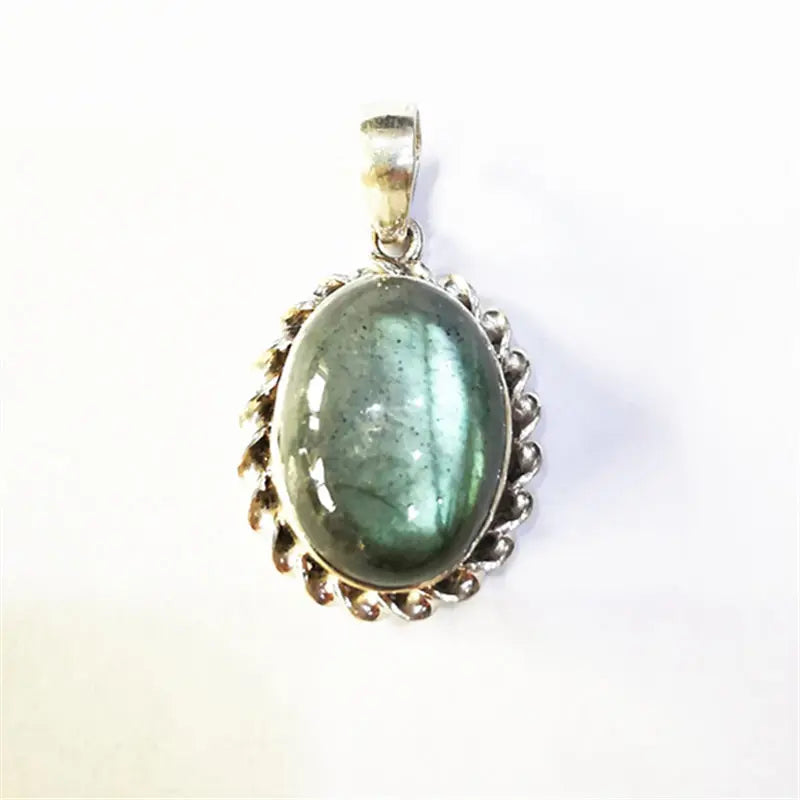 925 Silver Jewelry Inlaid Labradorite Vintage Charms T9039