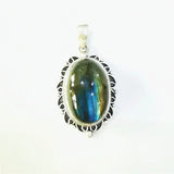 925 Silver Jewelry Inlaid Labradorite Vintage Charms T9039