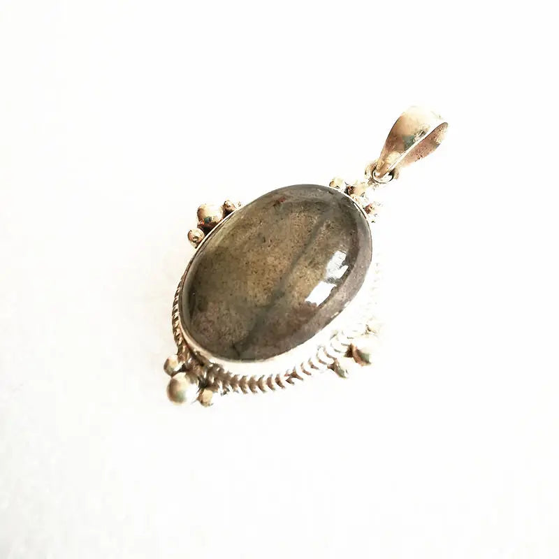 925 Silver Pendant Labradorite Vintage Lady T9047