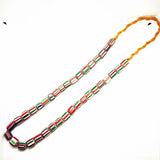 Nepal Hand Lampwork Barrel Beads Safron Striped Beads