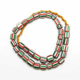 Nepal Hand Lampwork Barrel Beads Safron Striped Beads