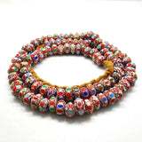 Nepal Ancient Glass Rainbow Disk Beads Strand Tibetan Necklace
