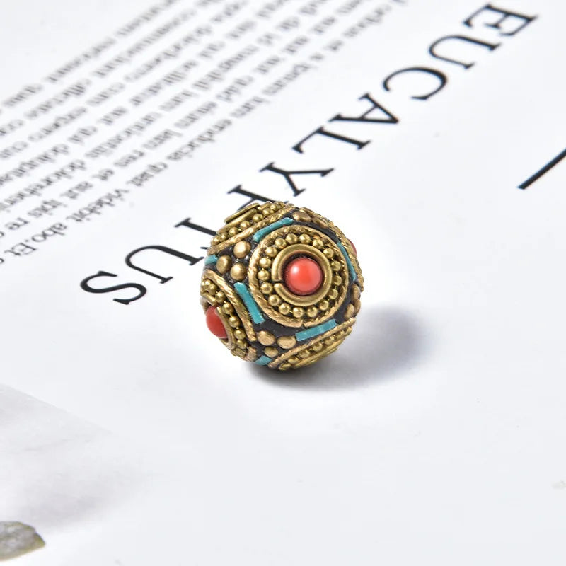 Nepal Beads Tibetan Colorful Clay Round Beads for Jewelry Making