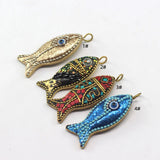 Nepal Fish Pendant Charms for Ethnic Style Keychain Necklace