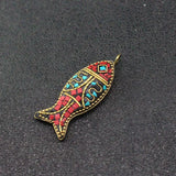Nepal Fish Pendant Charms for Ethnic Style Keychain Necklace