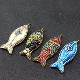 Nepal Fish Pendant Charms for Ethnic Style Keychain Necklace