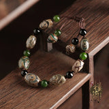 Nepal Original Three Eye Dzi Bracelet Vintage Tibet Bracelet for Women