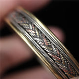 Nepal Hand Stitched Copper Bracelet Tibetan Ethnic Pure Copper Six Word Bracelet